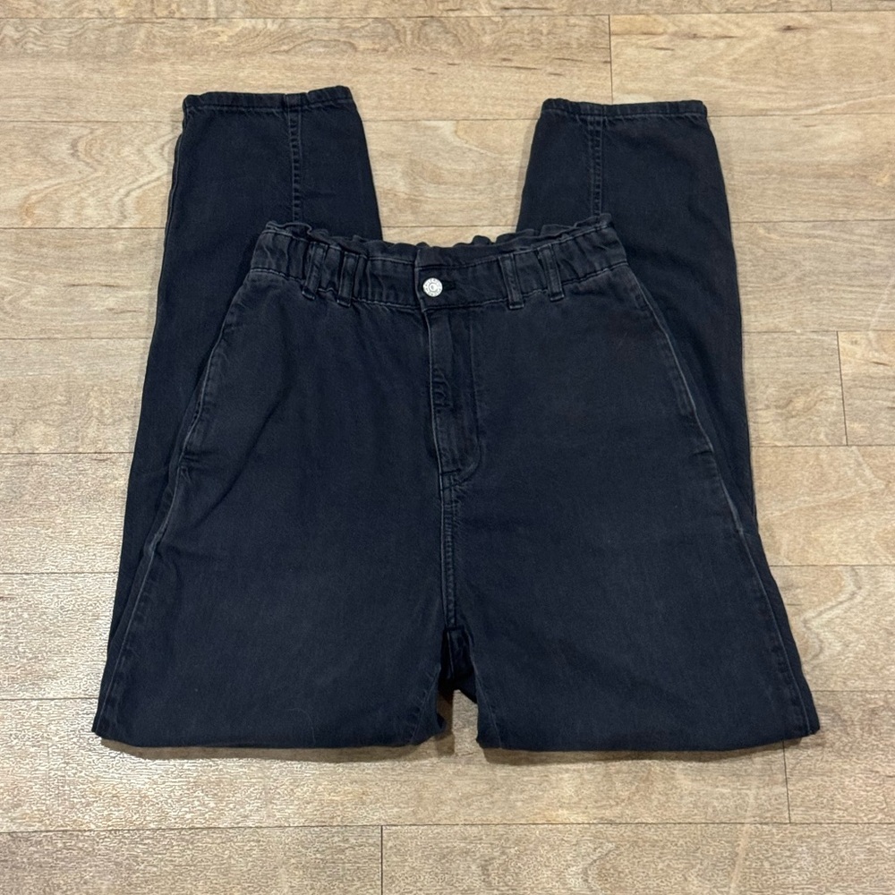 Pilco Black Paper Bag High Rise Black Jeans Size 26